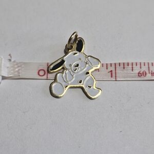 Ty Beanie Baby Gold-Tone White & Black Valentino Charm